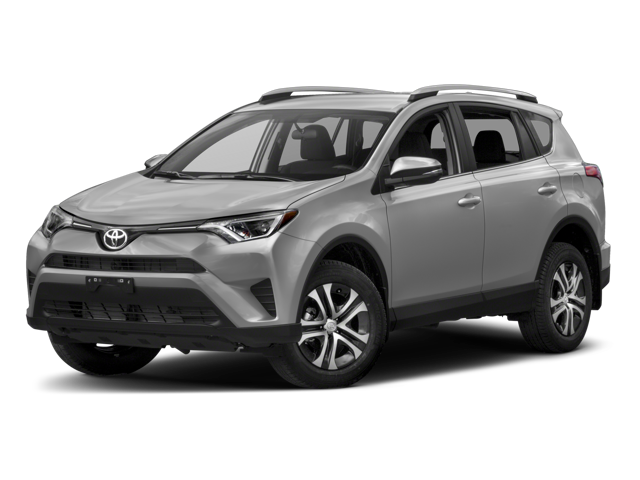 2018 Toyota RAV4 LE in Pearl — front three-quarter view