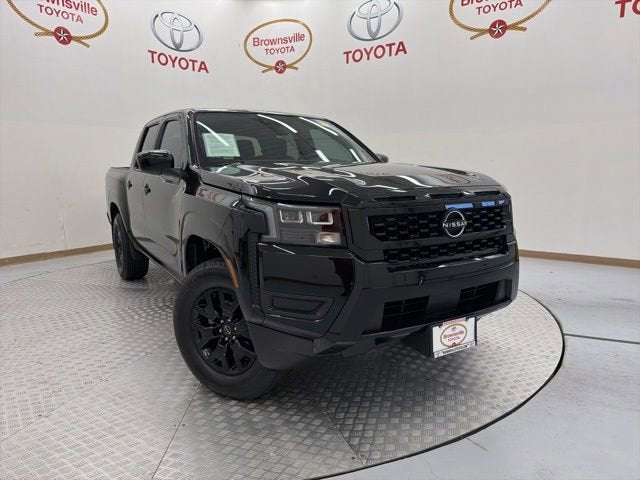 2026 Nissan Frontier SV in Super Black — front three-quarter view