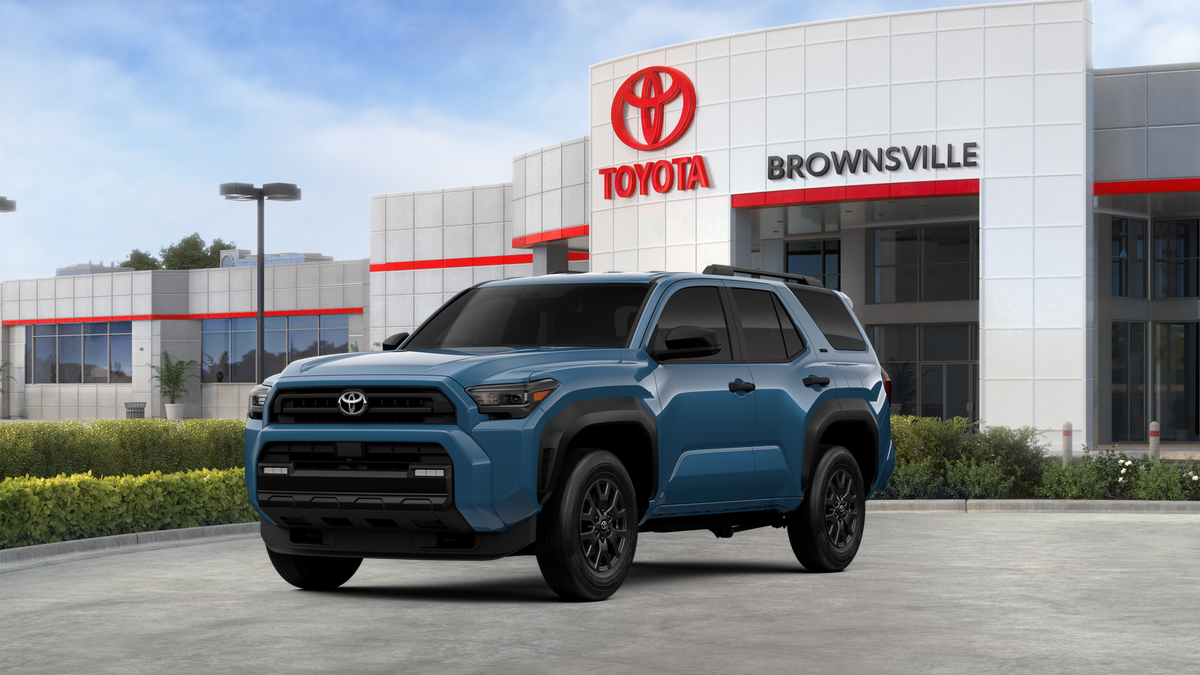 2026 Toyota 4Runner SR5 in Heritage Blue — front three-quarter view