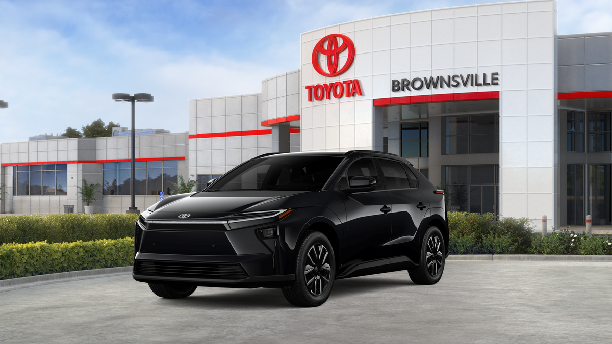 2026 Toyota bZ XLE in Midnight Black Metallic — front three-quarter view