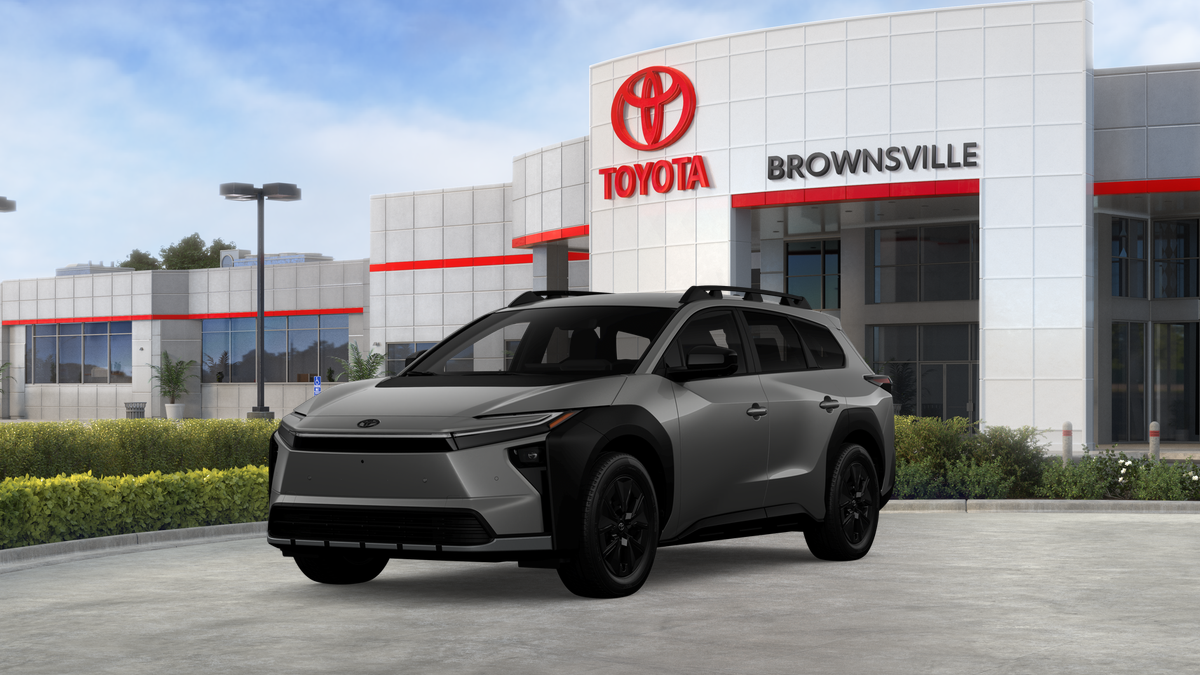 2026 Toyota bZ Woodland Base in Pavement — front three-quarter view